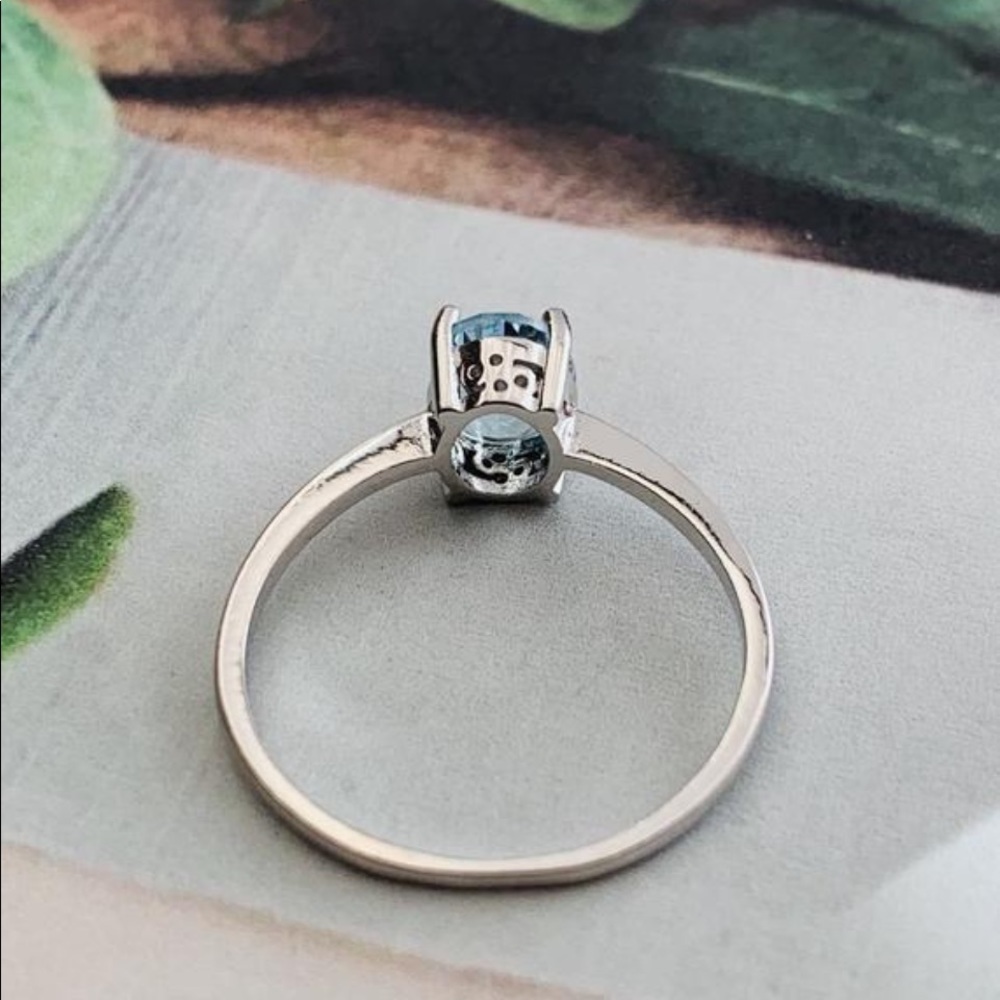 Blue Topaz 925 Silver Ring - Picture 4 of 5